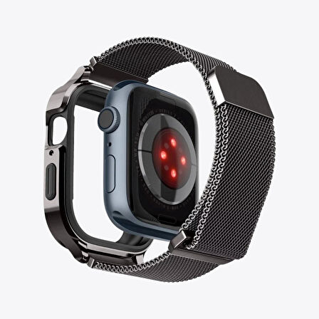 Apple Watch Ultra ve Ultra Serisi (42 mm/44 mm/45 mm/49 mm) ile Uyumlu Kılıf, Spigen Metal Fit