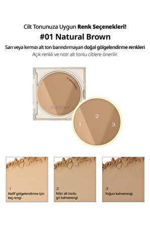 Doğal Görünüm Sunan 3’lü Kontür Kiti PERIPERA V Shading (001 Natural Brown)