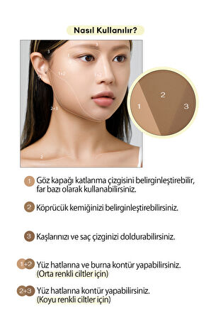 Doğal Görünüm Sunan 3’lü Kontür Kiti PERIPERA V Shading (002 Deep Brown)