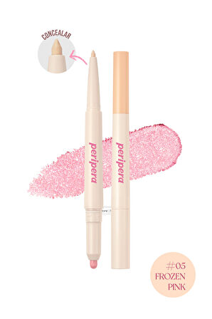 Çift Taraflı Kapatıcı ve Işıltılı Kalem Far Peripera Sugar Twinkle Duo Eye Stick (05 Frozen Pink)