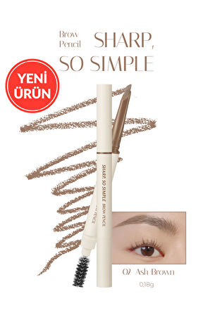 İnce Ve Kalın Çizim Sunan, Fırçalı Kaş Kalemi CLIO Sharp So Simple Brow Pencil (02 Ash Brown) 