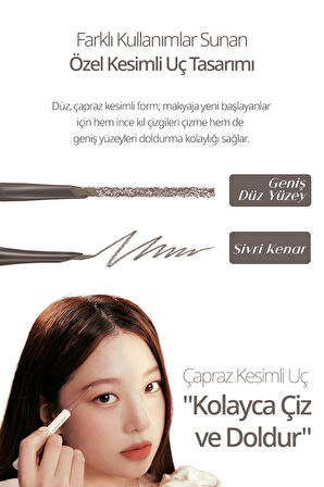 İnce Ve Kalın Çizim Sunan, Fırçalı Kaş Kalemi CLIO Sharp So Simple Brow Pencil (03 Neutral Brown)