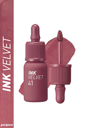 Yüksek Pigmentli, Kadife Görünümlü, Gün Boyu Kalıcı Tint Peripera Ink Velvet (#41 Cool Off Rosy)