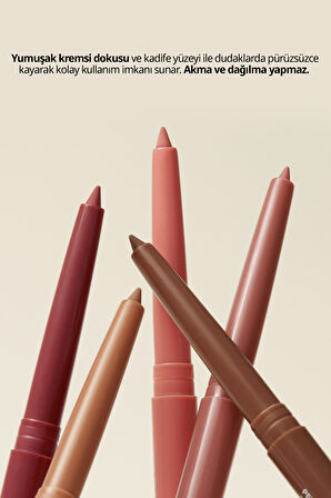 Kadife Bitiş Sunan, Yoğun Pigmentli Dudak Kalemi Peripera Ink Velvet Lip Liner (05 Chocolate Brown)