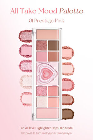 Çok Fonksiyonlu Makyaj Paleti Peripera All Take Mood Like Palette (01 Prestige Pink) (Peritage)