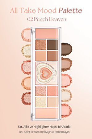 Çok Fonksiyonlu Makyaj Paleti Peripera All Take Mood Like Palette (02 Peach Heaven) (Peritage)