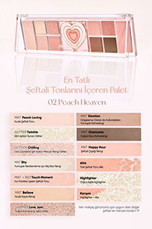 Çok Fonksiyonlu Makyaj Paleti Peripera All Take Mood Like Palette (02 Peach Heaven) (Peritage)