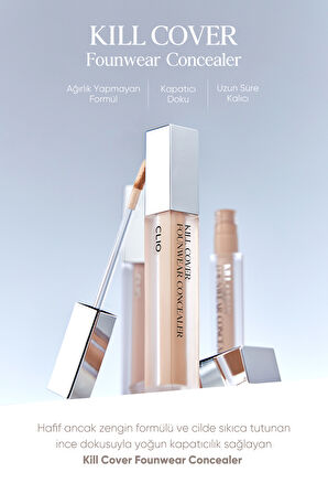 Yoğun Kapatıcılık Sağlayan Concealer Clio Kill Cover Founwear Concealer (4 Ginger)