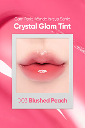 Yapışkanlık Hissi Vermeyen Yoğun Işıltılı Tint Clio Crystal Glam Tint (03 Blushed Peach)