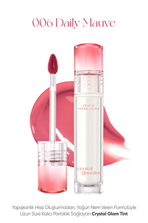 Yapışkanlık Hissi Vermeyen Yoğun Işıltılı Tint Clio Crystal Glam Tint (06 Daily Mauve)