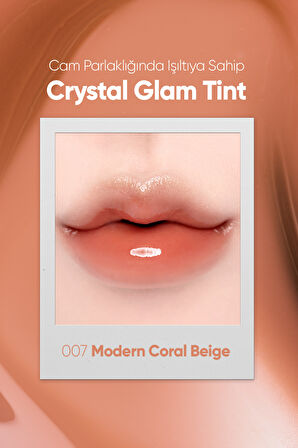 Yapışkanlık Hissi Vermeyen Yoğun Işıltılı Tint Clio Crystal Glam Tint (07 Modern Coral Beige)