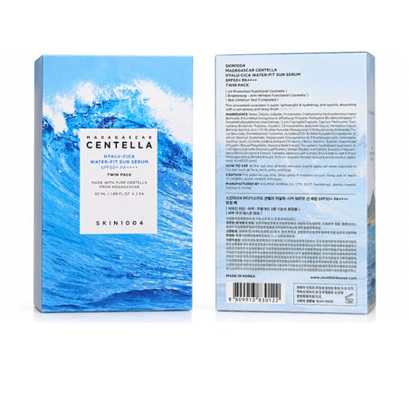 SKIN1004 Madagascar Centella Hyalu-Cica Water-Fit Sun Serum SPF50+ PA++++ 100 ml (50 ml x 2) Twin Pack Güneş Koruyucu Serum