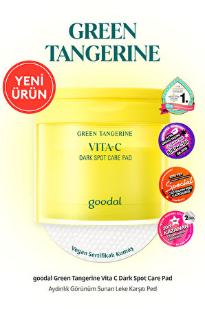 Yeşil Mandalina Özlü Leke Karşıtı Tonik Ped GOODAL Green Tangerine Vita C Dark Spot Care Pad 70 Adet