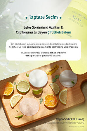 Yeşil Mandalina Özlü Leke Karşıtı Tonik Ped GOODAL Green Tangerine Vita C Dark Spot Care Pad 70 Adet