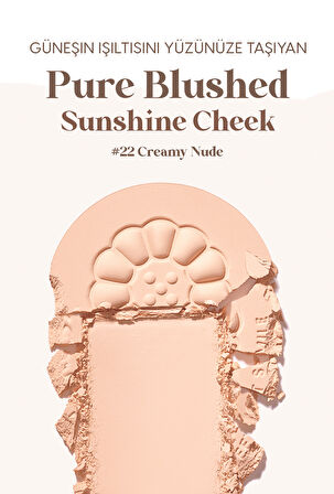 Sebum Dengeleyici Toz Allık Peripera Pure Blushed Sunshine Cheek (22 Creamy Nude)(K-Ookie)