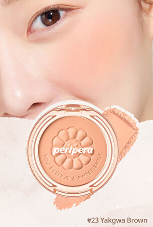 Sebum Dengeleyici Toz Allık Peripera Pure Blushed Sunshine Cheek (23 Yakgwa Brown)(Honey K-Ookie)