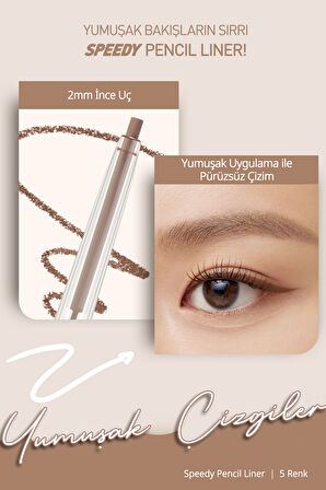 Suya Dayanıklı Kolay Kullanım Sunan Göz Kalemi Peripera Speedy Pencil Liner (3 Milk Tea Brown)