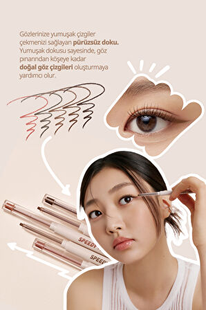 Suya Dayanıklı Kolay Kullanım Sunan Göz Kalemi Peripera Speedy Pencil Liner (3 Milk Tea Brown)