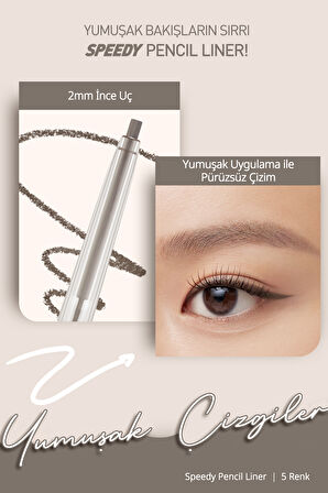 Suya Dayanıklı Kolay Kullanım Sunan Göz Kalemi Peripera Speedy Pencil Liner (4 Soft Ash)