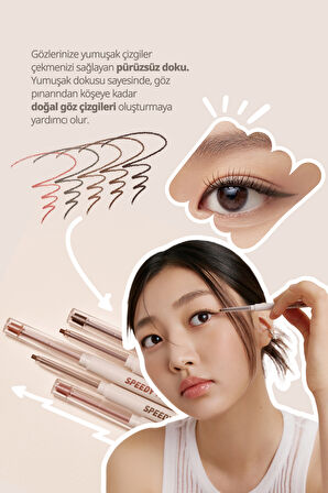 Suya Dayanıklı Kolay Kullanım Sunan Göz Kalemi Peripera Speedy Pencil Liner (4 Soft Ash)