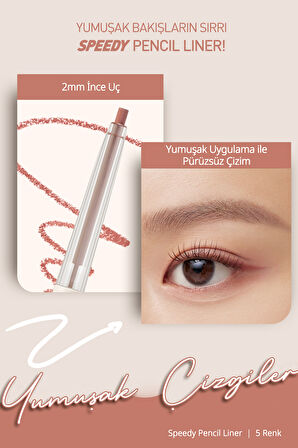 Suya Dayanıklı Kolay Kullanım Sunan Göz Kalemi Peripera Speedy Pencil Liner (5 Under Rosy)