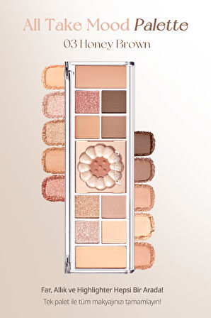 Çok Fonksiyonlu Makyaj Paleti Peripera All Take Mood Like Palette (03 Honey Brown) (Honey K-Ookie)