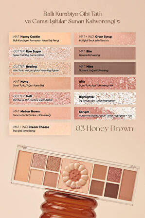 Çok Fonksiyonlu Makyaj Paleti Peripera All Take Mood Like Palette (03 Honey Brown) (Honey K-Ookie)