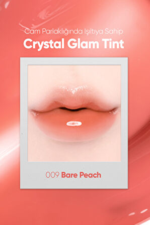 Yapışkanlık Hissi Vermeyen Yoğun Işıltılı Tint Clio Crystal Glam Tint (09 Bare Peach)