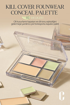 Kremsi Dokuya Sahip Concealer Paleti Clio Kill Cover Founwear Conceal Palette (Delight)