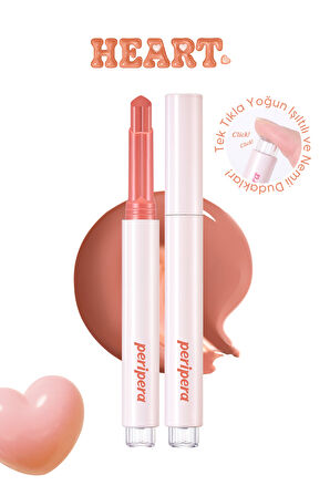 Yoğun Nemlendirici, Parlak Bitişli Balm Peripera Heart Jam Glow Lip (4 Honey Nut)