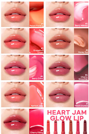 Yoğun Nemlendirici, Parlak Bitişli Balm Peripera Heart Jam Glow Lip (4 Honey Nut)