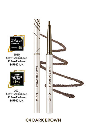 Suya Dayanıklı, İnce Uçlu Göz Kalemi CLIO Sharp So Simple Waterproof Pencil Liner (004 Dark Brown)