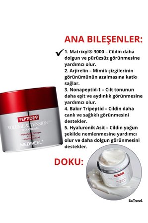 MEDIPEEL Peptide 9 Volume & Tension Tox Cream Pro 50 ml Kırışıklıklar Için Peptid Krem
