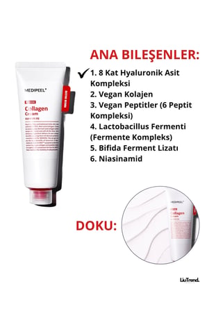 MEDIPEEL Red Lacto Collagen Barrier Cream 80 ml Kollajen Ve Peptidler Içeren Bariyer Kremi