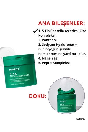 Cica Cooling Calming Pad 2x, (50 adet) Yüz için serinletici ve yatıştırıcı pedler