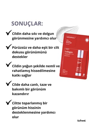 MEDIPEEL Red Lacto Collagen 3000 Shot Serum 2 Step Mask 1,5 g + 25 ml (5 adet) Kolajen ve mikro iğneler maske