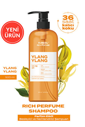 Parfüm Etkili Besleyici ve Nemlendirici Şampuan KUNDAL Rich Perfume Shampoo 500ml (Ylang Ylang)