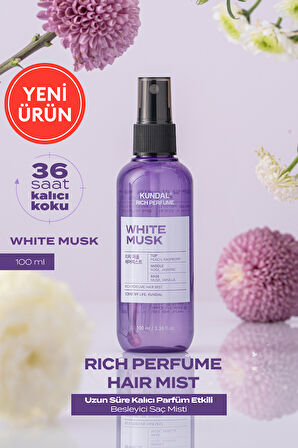 Parfüm Etkili, Besleyici Saç Misti KUNDAL Rich Perfume Hair Mist 100ml (White Musk)