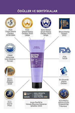 Parfüm Etkili Nemlendirici&Besleyici Vücut Losyonu KUNDAL Rich Perfume Body Lotion 200ml White Musk