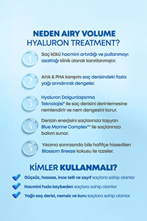 Arındıran Nemlendiren Hacim Veren Saç Kremi KUNDAL Airy Volume Hyaluron Treatment 500ml Blossom Br.