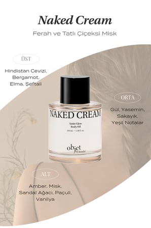 Yapışkanlık Hissi Bırakmayan Saten Bitişli Vücut Yağı KUNDAL Satın Glow Body Oil (Naked Cream)