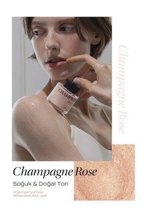 İnce Dokulu, Renkli ve Işıltılı Vücut Yağı KUNDAL Satin Glow Shimmer Oil (Champagne Rose)
