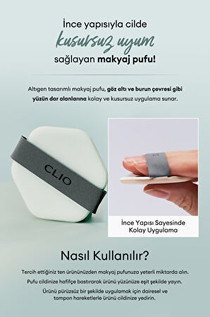 Altıgen Şekliyle Kolay Uygulama Sağlayan Makyaj Pufu CLIO Kill Cover Skin Fixer Cushion Puff