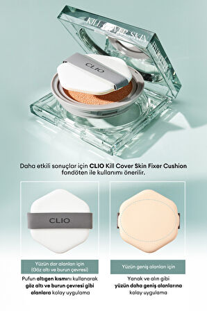 Altıgen Şekliyle Kolay Uygulama Sağlayan Makyaj Pufu CLIO Kill Cover Skin Fixer Cushion Puff