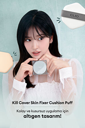 Altıgen Şekliyle Kolay Uygulama Sağlayan Makyaj Pufu CLIO Kill Cover Skin Fixer Cushion Puff