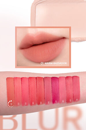 Gün Boyu Kalıcı Pürüzsüz Matlık Sunan Tint PERIPERA Over Blur Tint (001 Warm-Bassador)