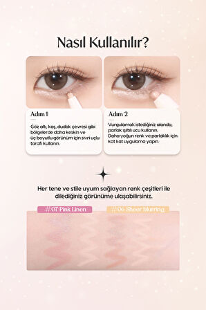 Çift Taraflı Kapatıcı ve Işıltılı Kalem Far Peripera Sugar Twinkle Duo Eye Stick (#07 Pink Linen)