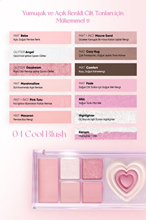 Çok Fonksiyonlu Makyaj Paleti Peripera All Take Mood Like Palette (#04 Cool Blush) (Night Peri)