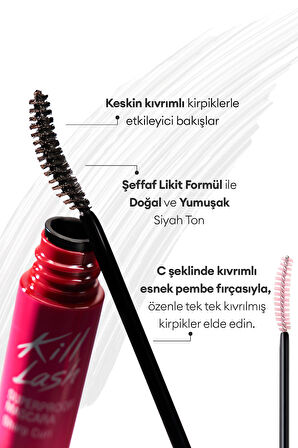 Kalıcı, Kirpikleri Dipten Uca Kıvıran Maskara CLIO Kill Lash Superproof Mascara (010 Sharp Curl)