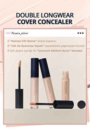 Hafif Yapılı Gün Boyu Yüksek Kapatıcı Peripera Double Longwear Cover Concealer (#05 Fair)